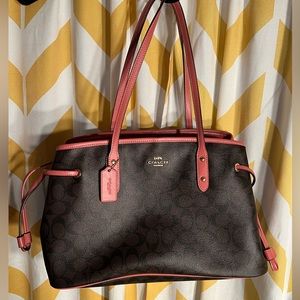 Pink and Brown Coach Purse
